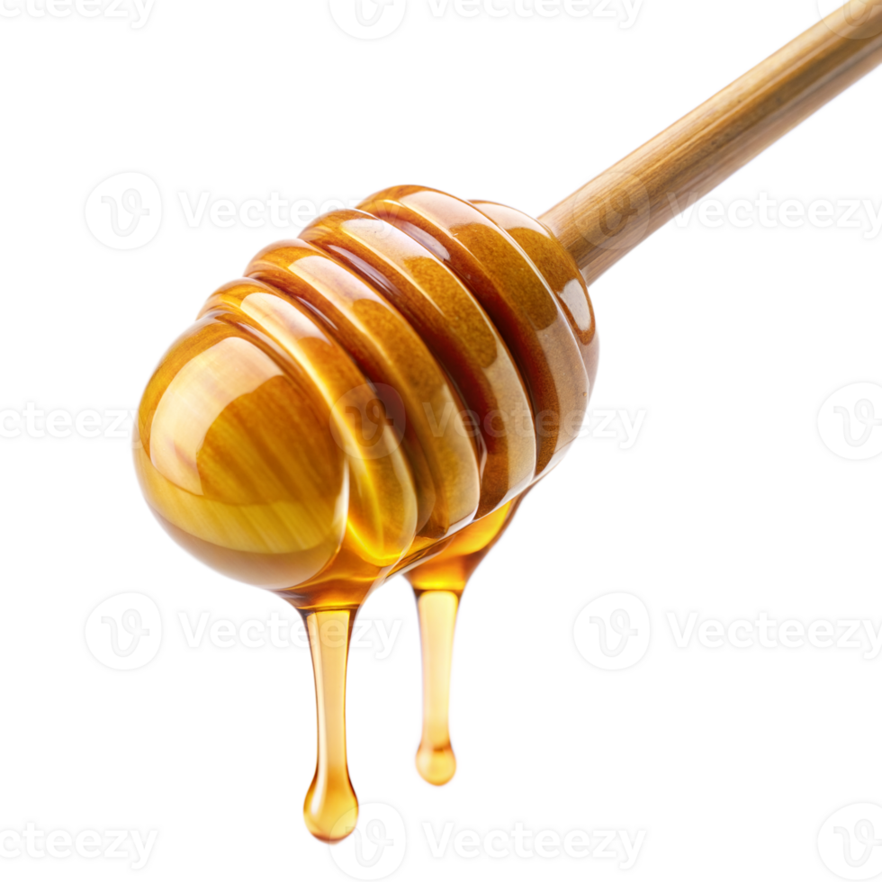 Honey oozing from a dipper, isolated on trasparent png