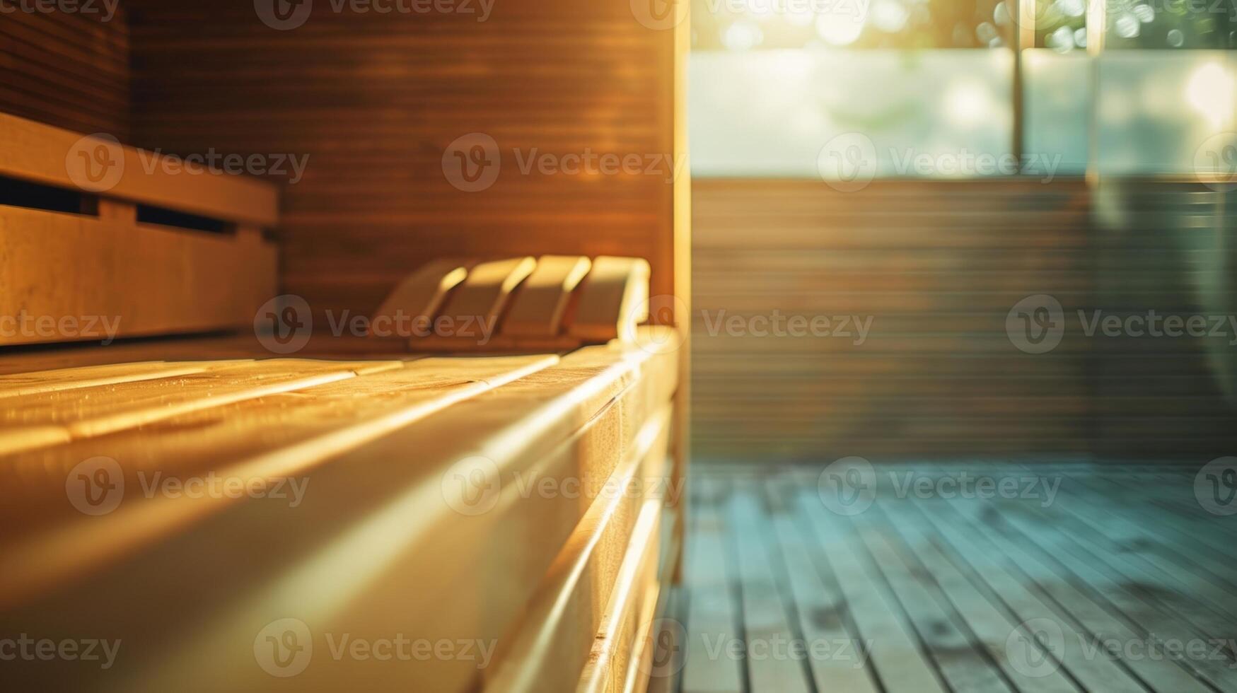 un tranquilo y sereno sauna sesión para individuos a escapar el caos de todos los días vida y atención en su mental y emocional bienestar. foto