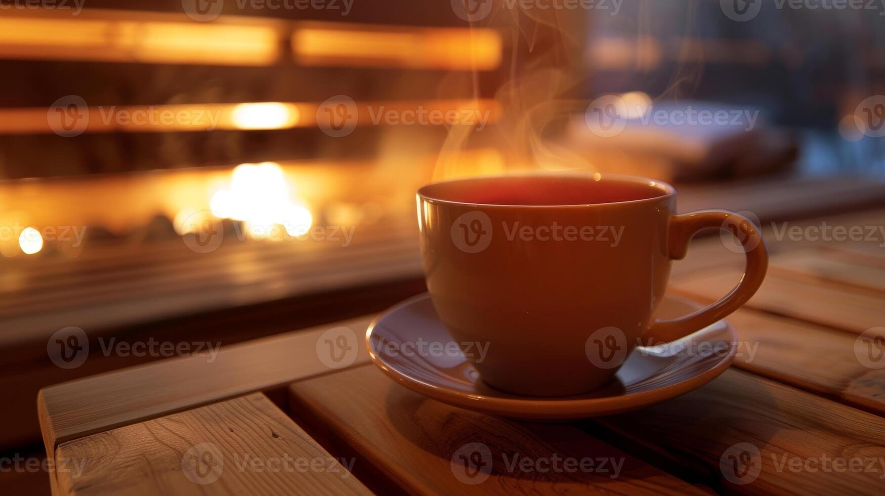 A comforting cup of hot tea to be enjoyed while basking in the warmth of the infrared sauna. photo