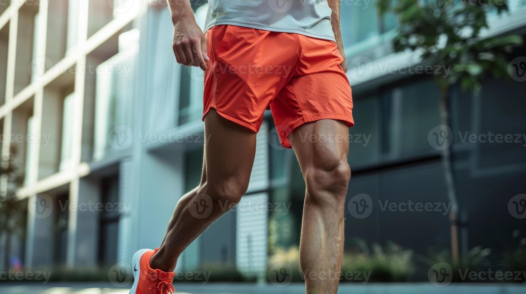 A pair of multipurpose athletic shorts in a bold color featuring builtin compression for support and breathable fabric for maximum comfort photo