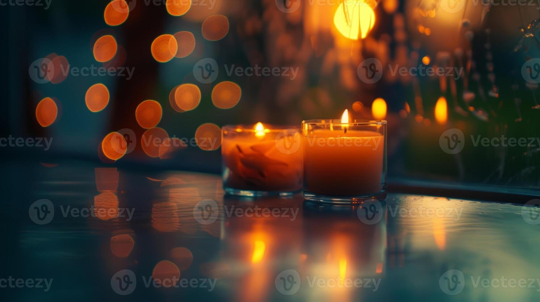 Slowly awakening minds and bodies as the first rays of sunlight mingle with the warm glow of the candles. 2d flat cartoon photo