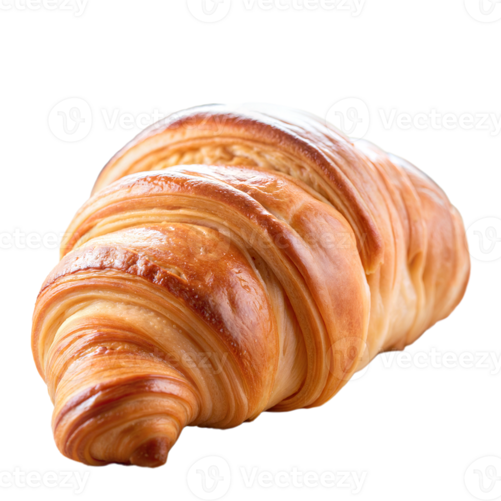 A delicious, flaky croissant isolated on transparent png