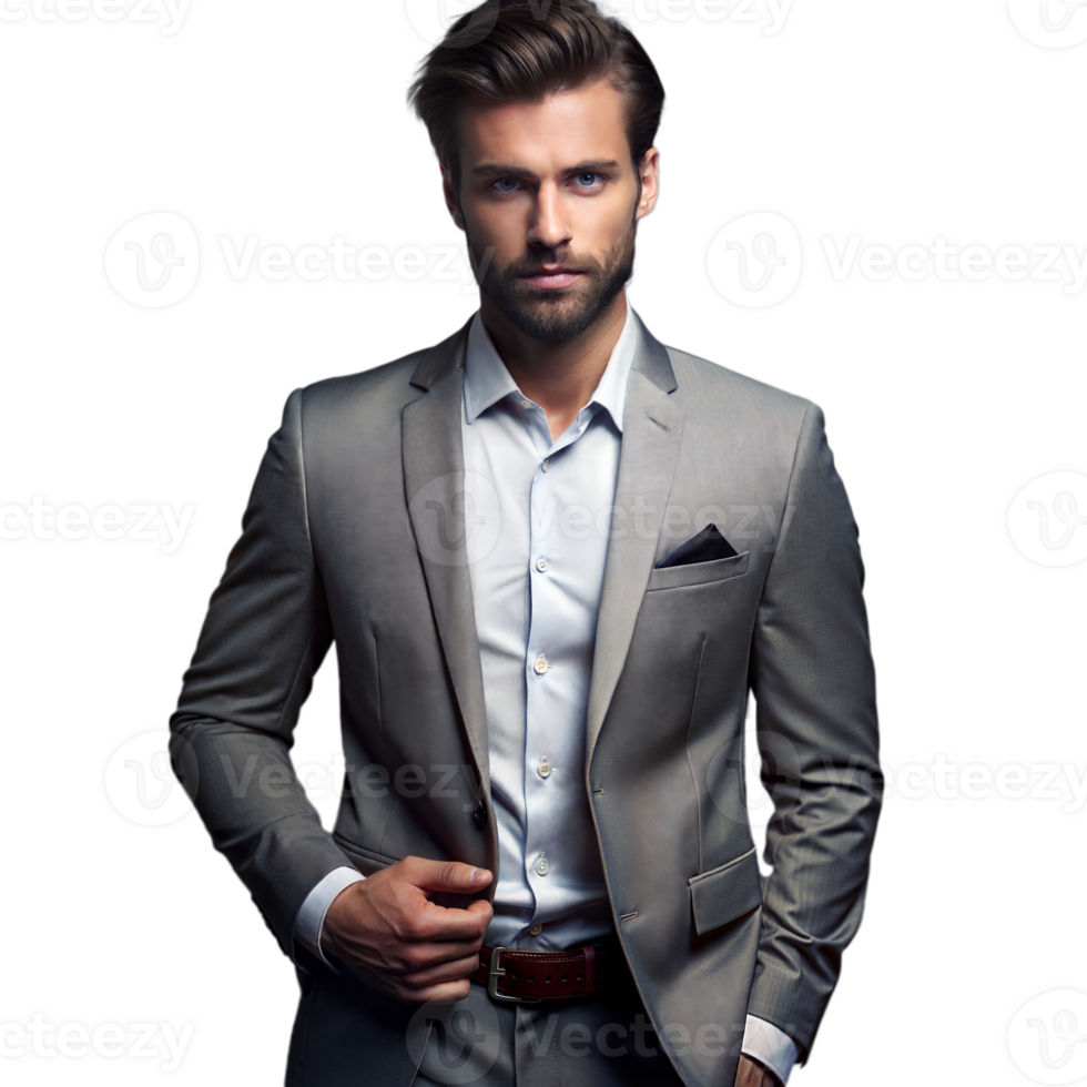 A well-dressed man with a professional stance png