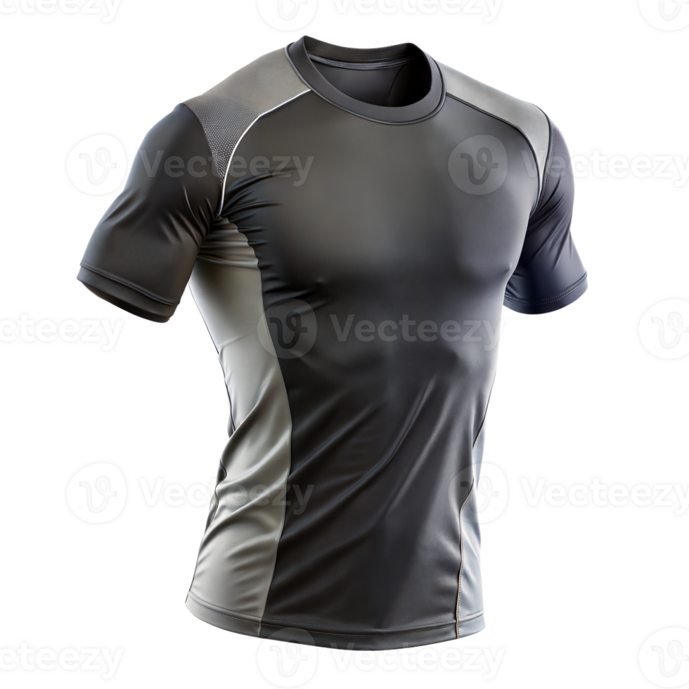 Close-up of a sporty compression shirt designed for athletic use png