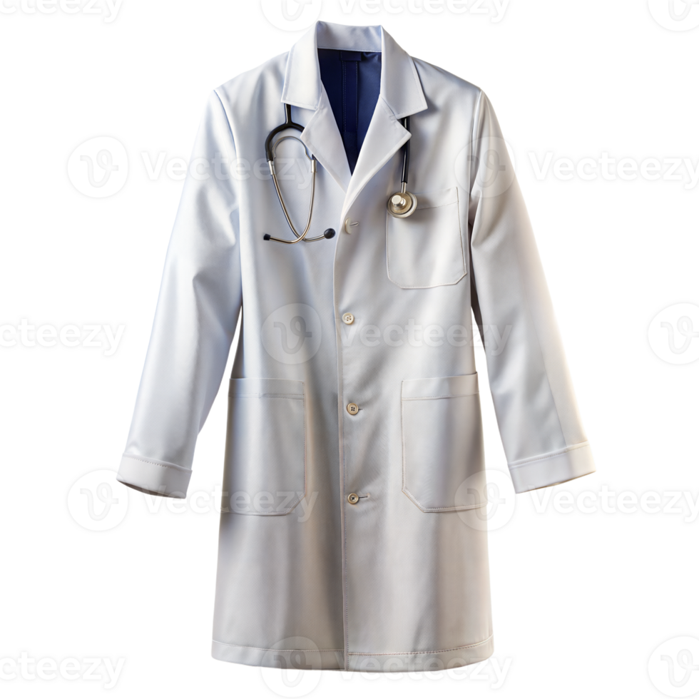 White lab coat and stethoscope ready for a healthcare professional png