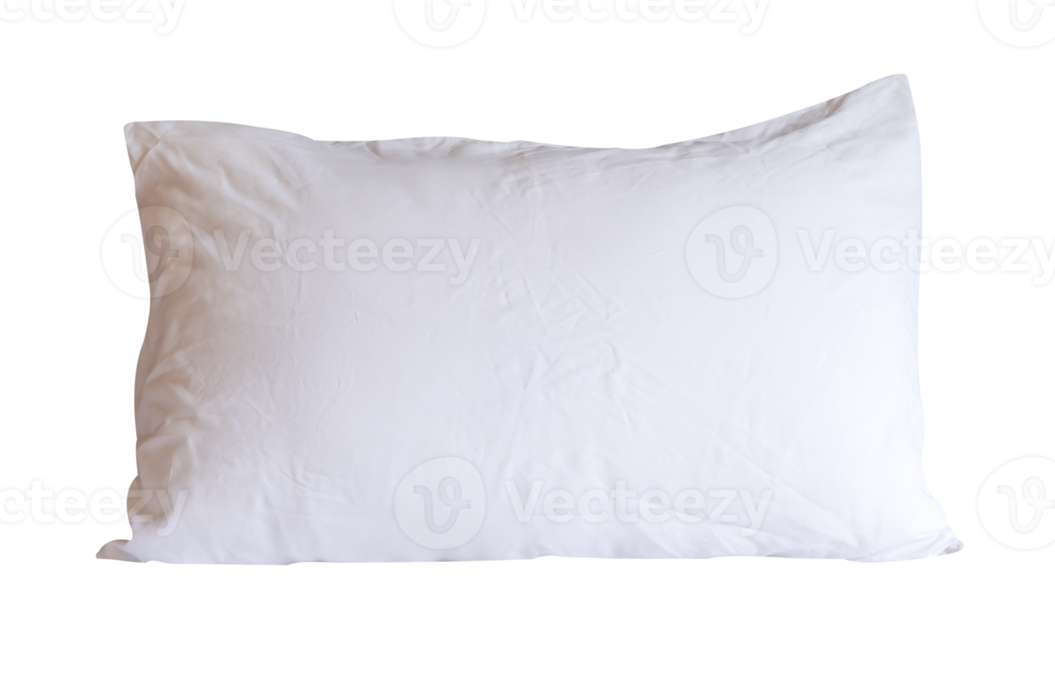 Top view of single white pillow after use isolated with clipping path in file format png