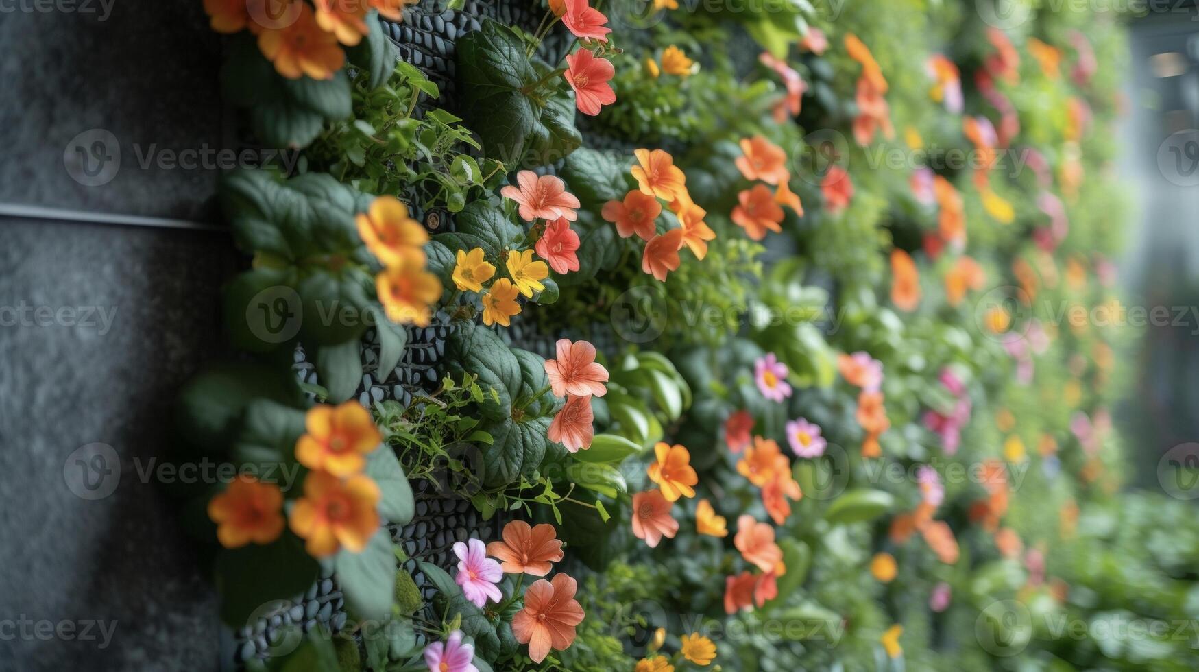 Bring the outdoors in with a living wall filled with cascading vines and delicate flowers breathing life into any room photo