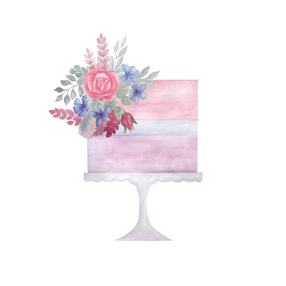 Aquarell Hochzeit Kuchen Clip Kunst einstellen png