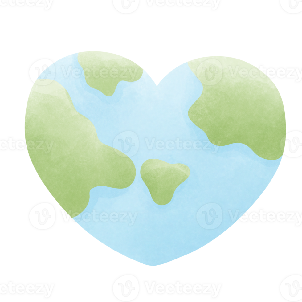 Earth day in heart shape png
