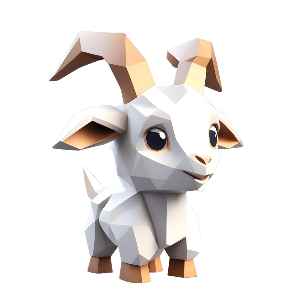 Low Poly Goat png