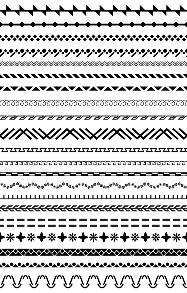 Abstract black seamless brush lines png