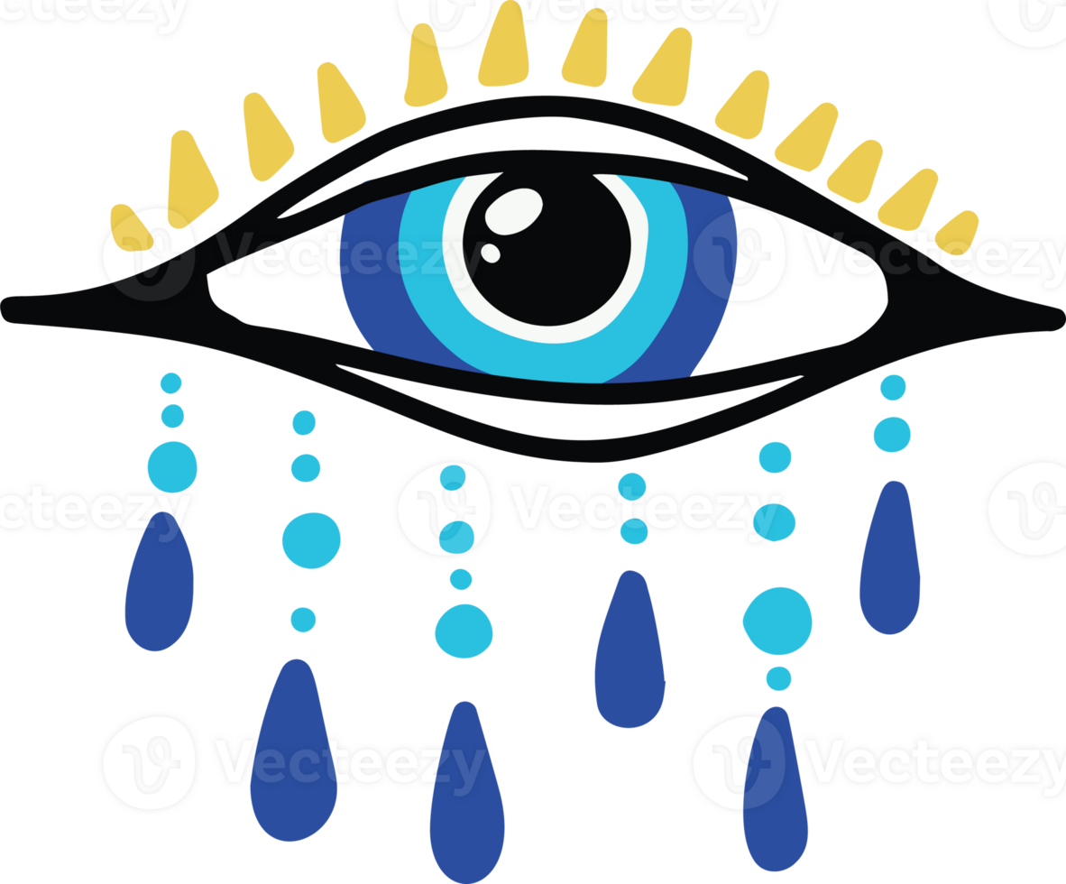 ondska öga grekisk blå nazar. hand dragen turkiska amulett. symbol av tur och energi. magi esoterisk talisman. charm och pärla. png
