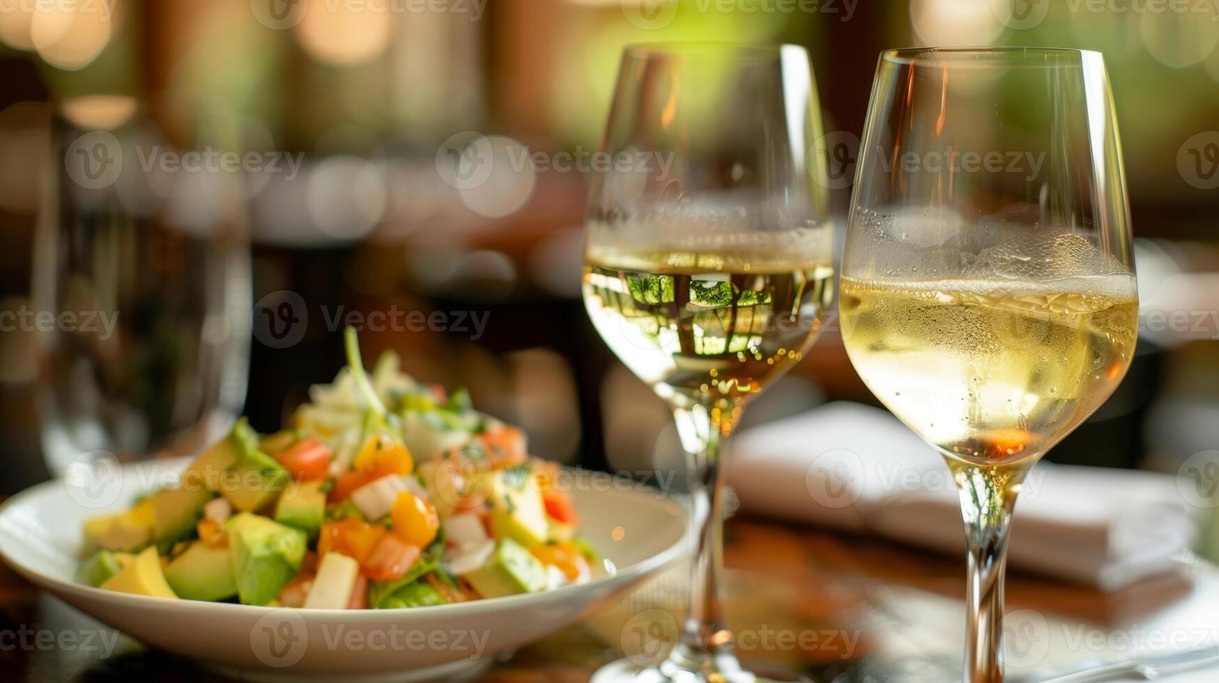 Experience the creaminess of avocado alongside a delicate Chablis showcasing the versatility of tropical fruits in wine pairing photo