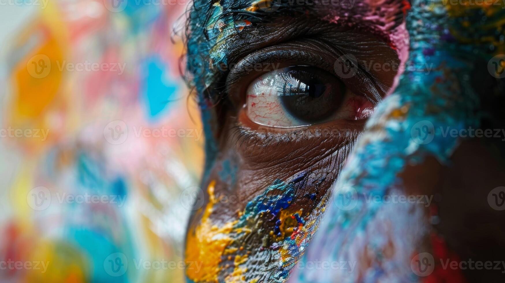 como el Arte terapia sesión viene a un cerca el hombre refleja en su Progreso y recién descubierto sentido de emocional libertad y renovación foto