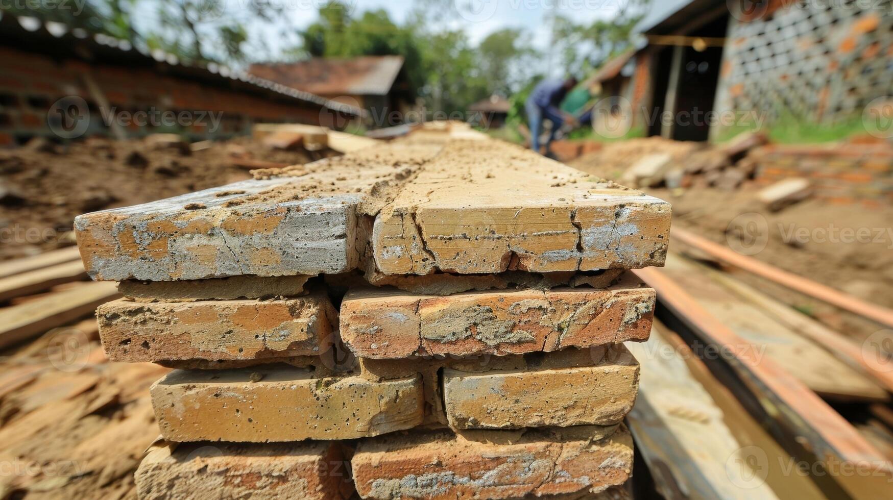 The satisfaction of seeing a finished brick structure knowing each brick was laid with care and precision photo