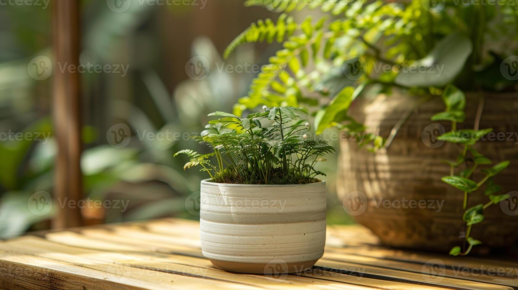 A simple and modern ceramic marker displaying the plants name in bold minimalist typography that would fit in with any garden aesthetic. photo