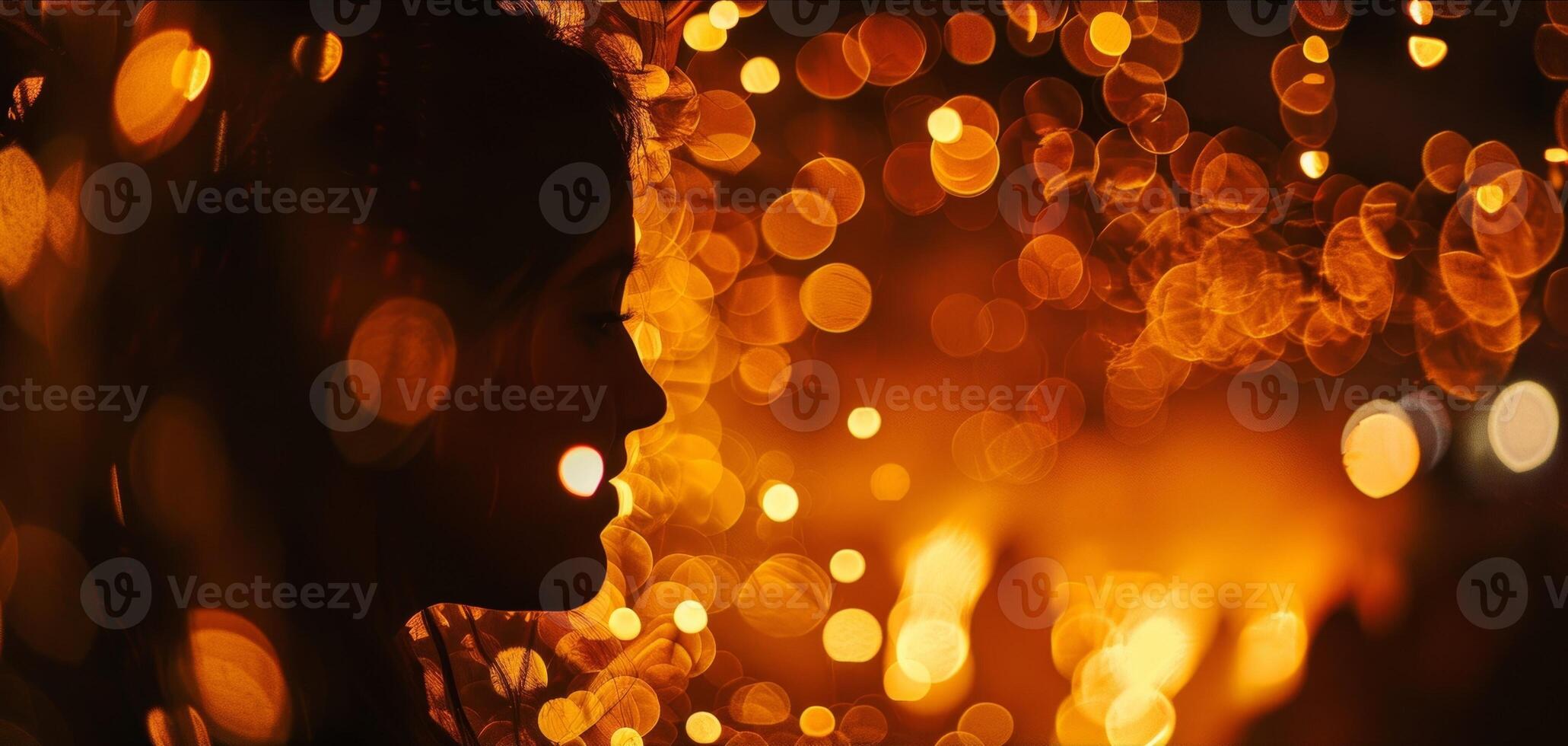 The storytellers faces are illuminated by the warm glow of the fire creating a mesmerizing effect. 2d flat cartoon photo