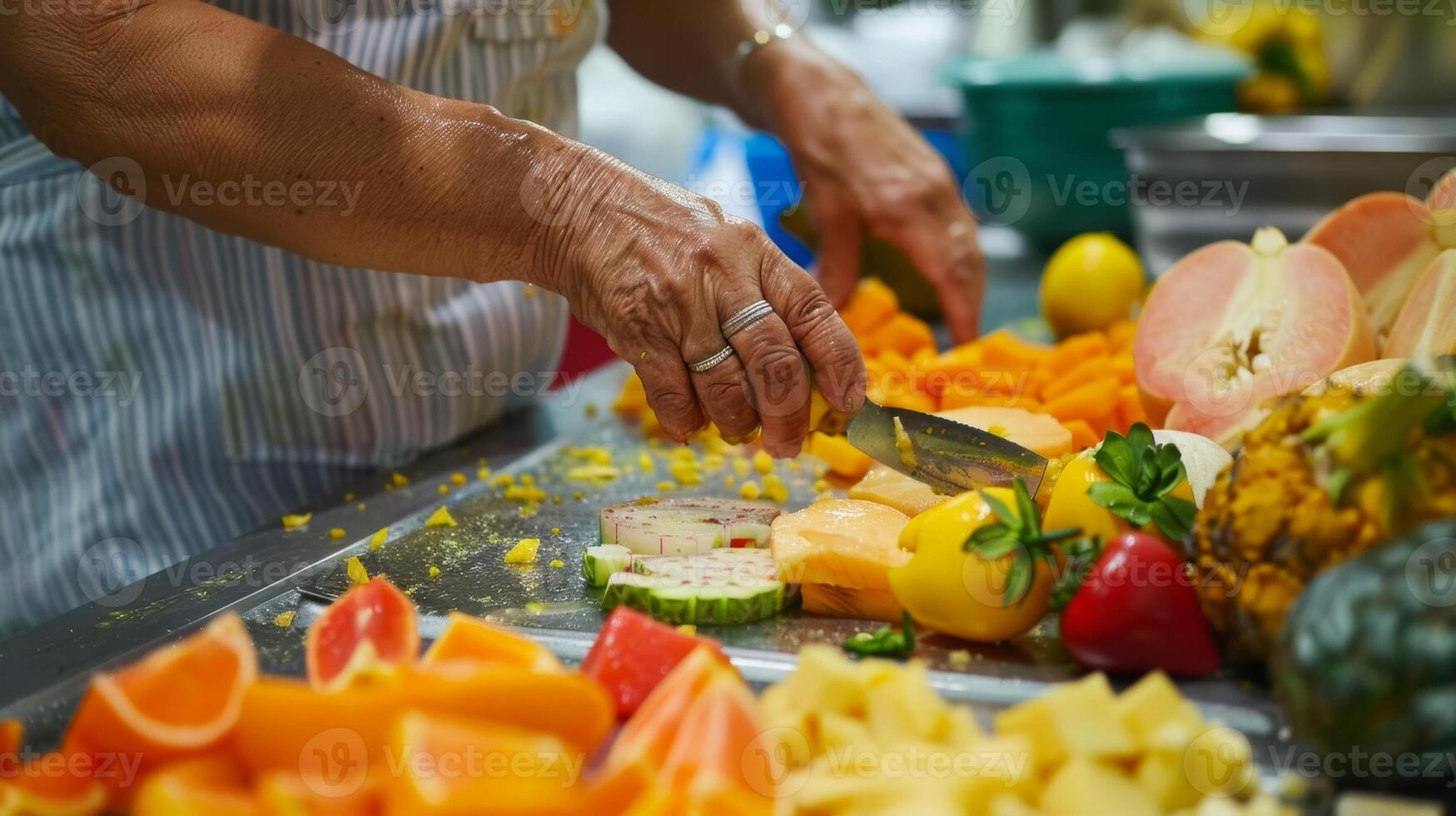 A tropical fruit preservation workshop with participants learning how to make fruit leather using a variety of different fruits photo