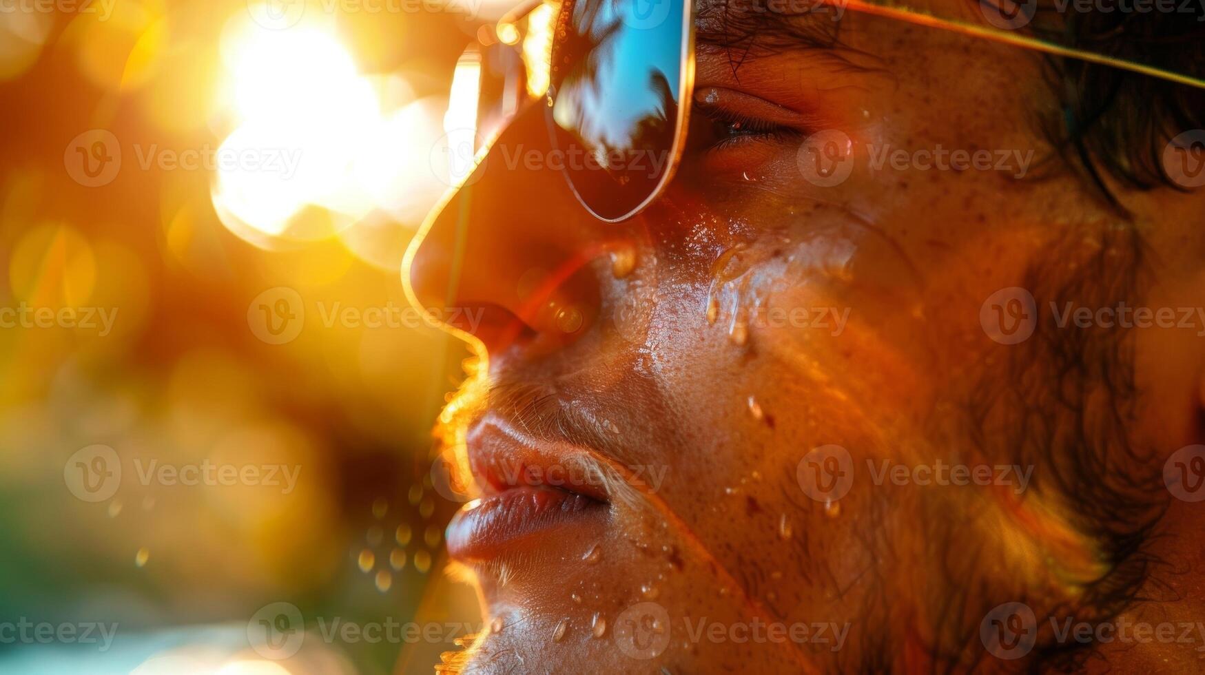 He finishes off with a light layer of SPF protecting his skin from sun damage photo