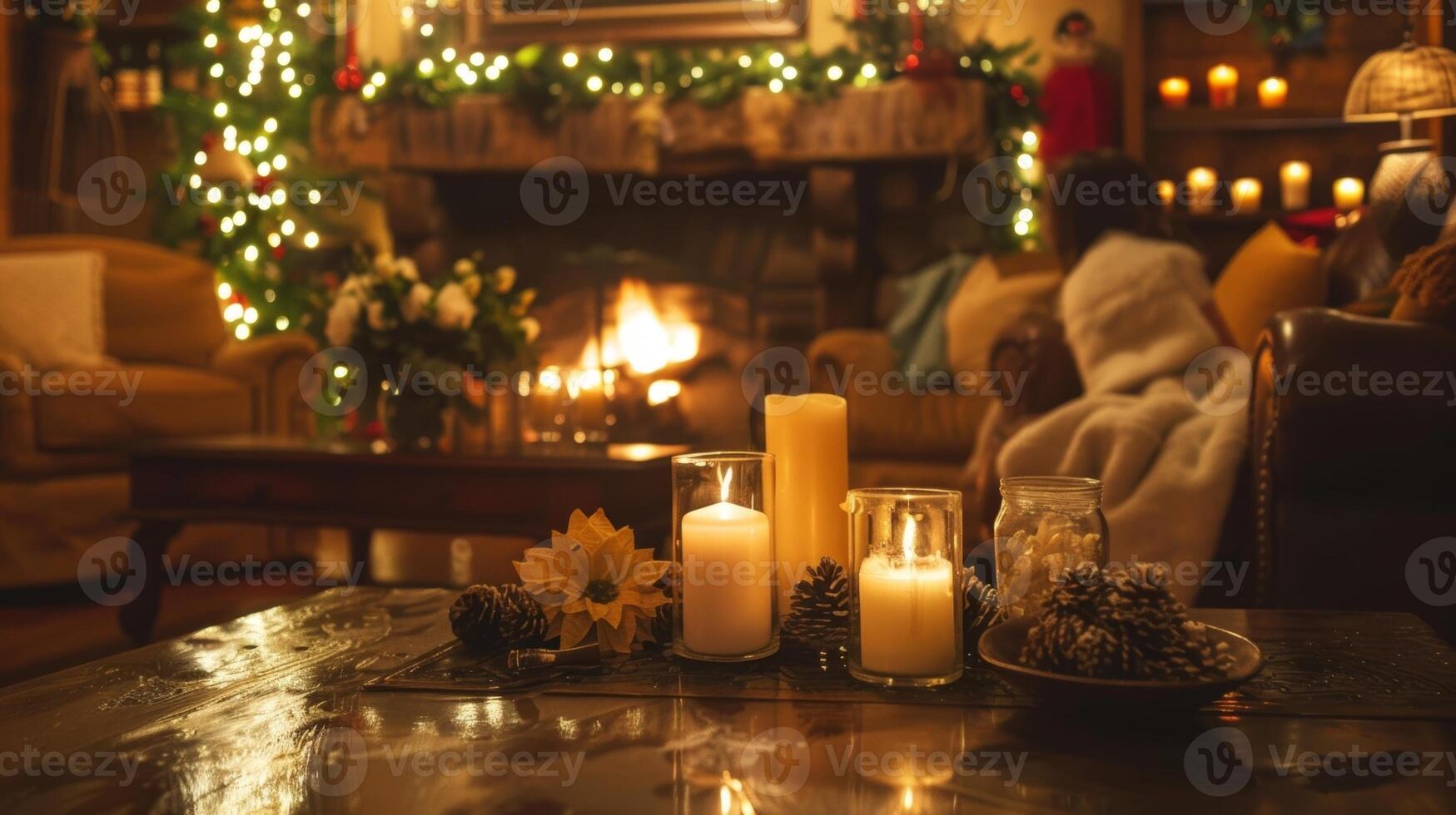 The candlelit space creates a sense of intimacy as if the couple and their loved ones are gathered around a cozy hearth. 2d flat cartoon photo