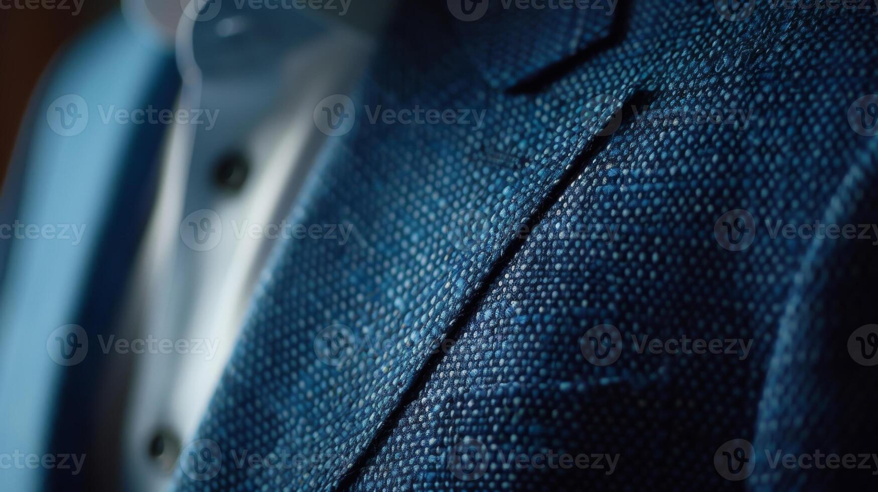 The camera zooms in on the elegant fit of a suit jacket showcasing the precise tailoring and flattering shape that only a custom suit can provide photo