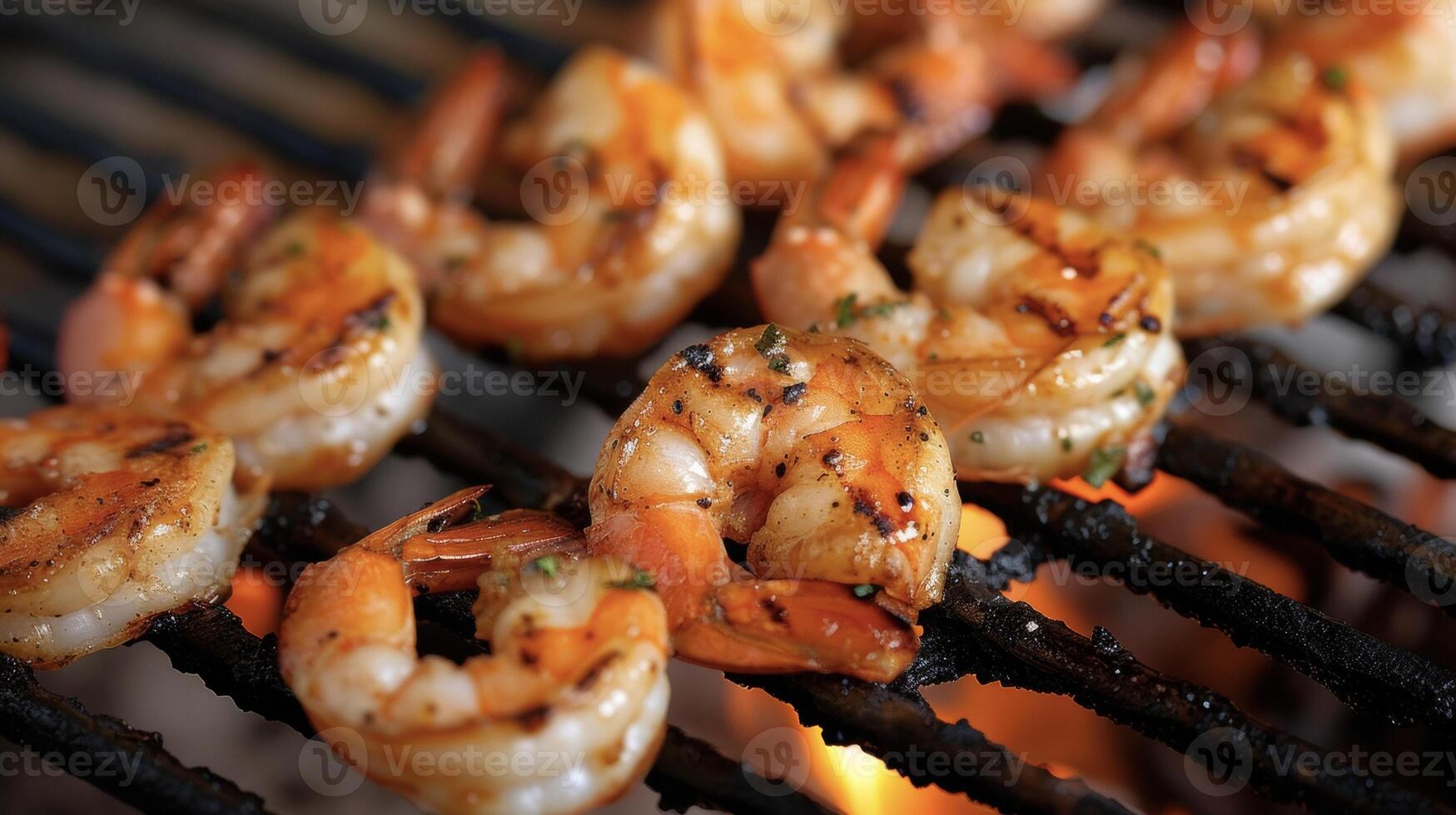 Thick plump shrimp grilled to perfection over an intense fire with a touch of iness to complement the smoky flavors photo