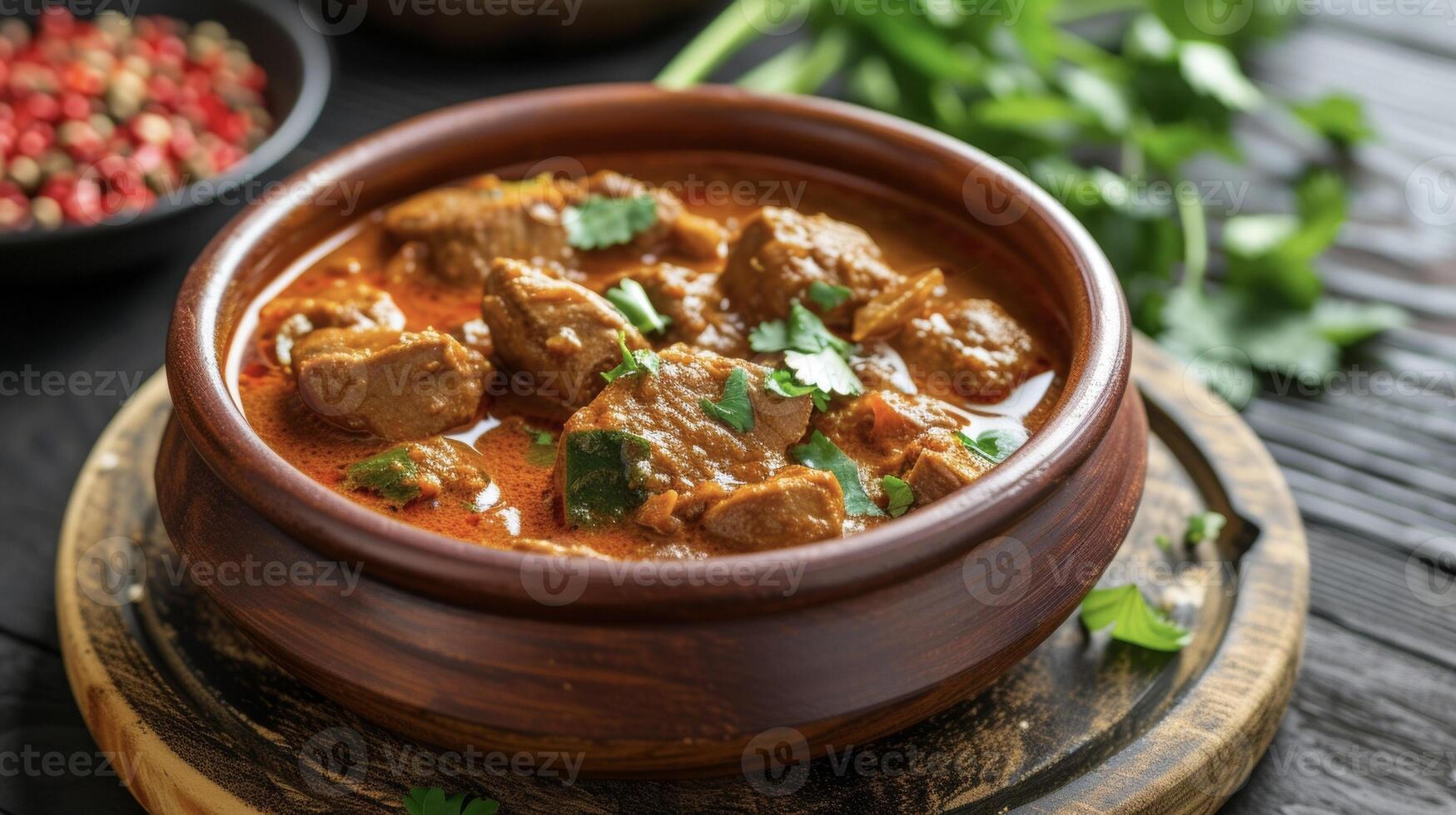 A fiery bowl of aromatic curry packed with tender pieces of meat and a symphony of es will leave your mouth tingling and your heart warmed photo