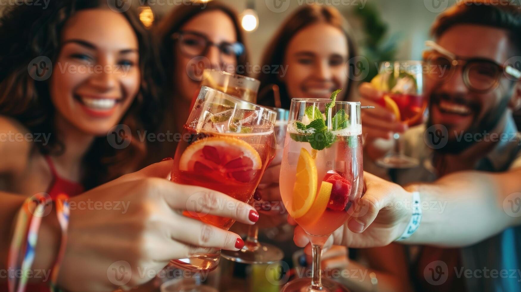 como el evento viene a un final el grupo expresa emoción y anticipación para su siguiente virtual Mocktail hora ansioso a Seguir molesto nuevo recetas y conectando con cada otro foto