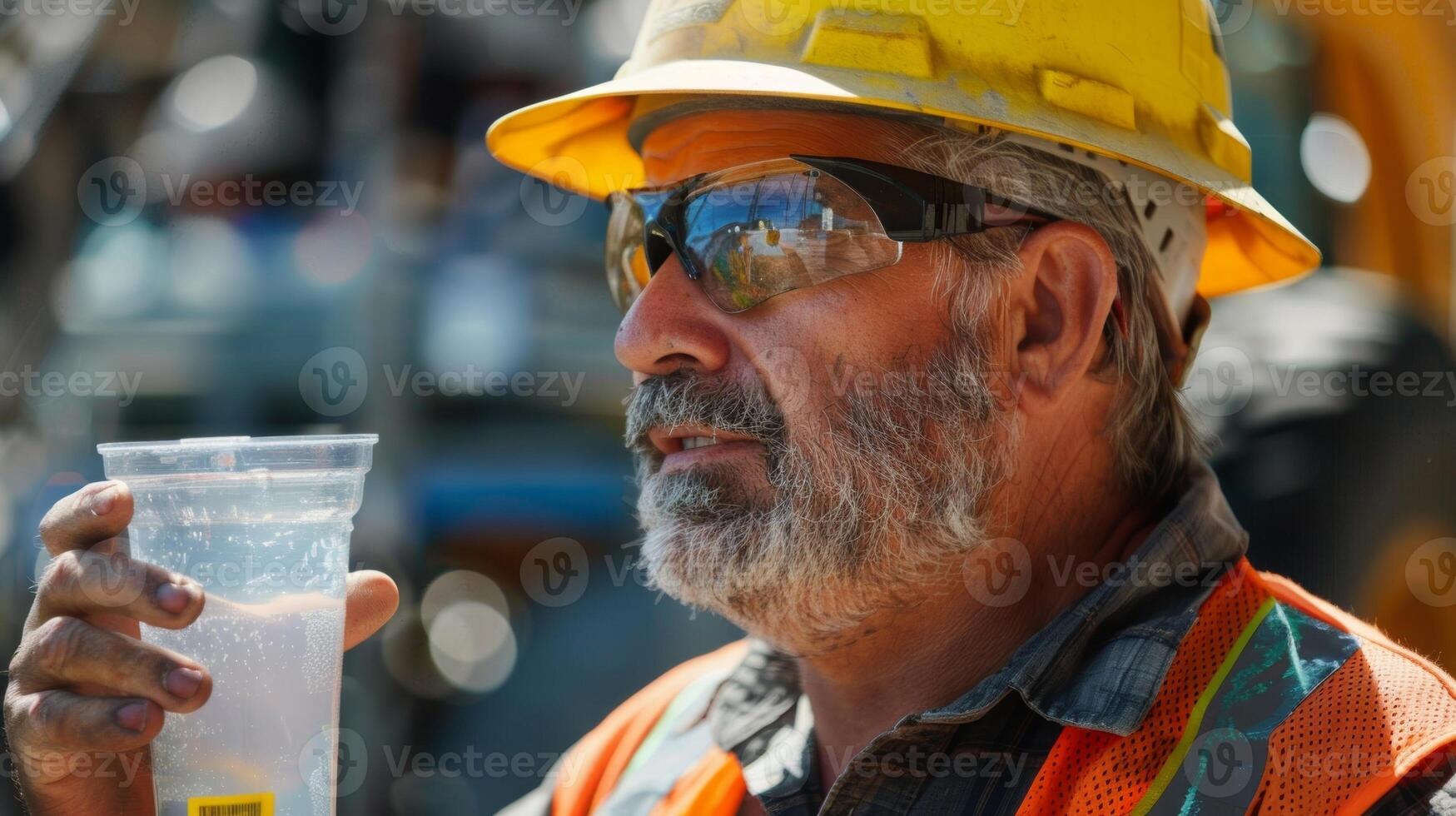 trabajadores aprender cómo a con rapidez identificar y tratar síntomas de calor agotamiento y deshidración común riesgos en construcción sitios foto