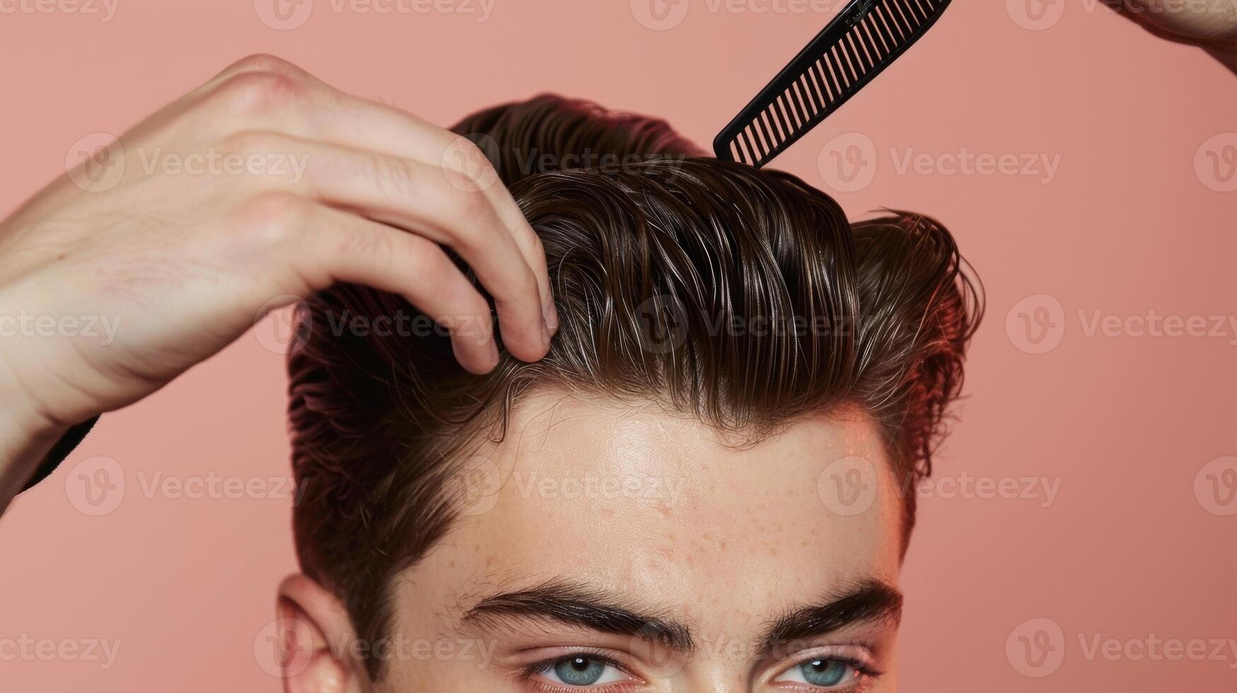 A stepbystep guide on creating a trendy and polished hairstyle using only a comb and some pomade photo