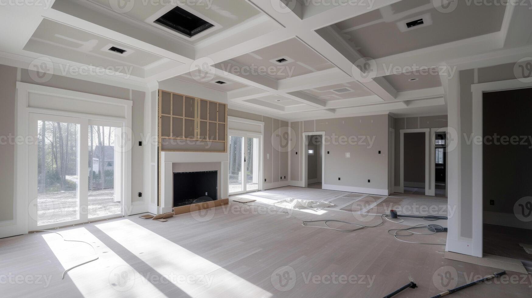 From start to finish the drywall professionals exee each step with precision creating a stunning backdrop for a newly renovated living room with smooth walls and crisp corners photo