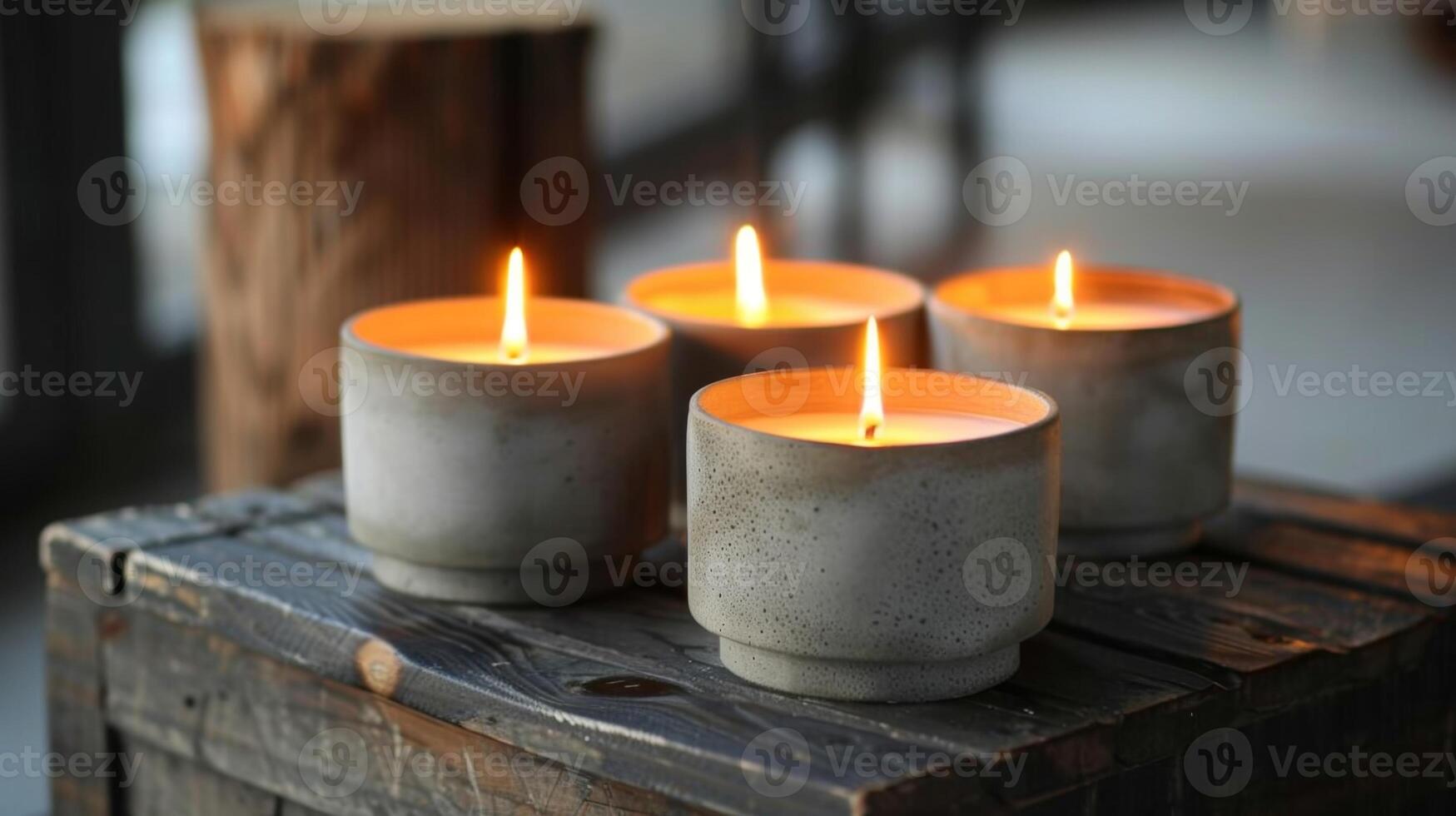 The warm and ambient light of the candles adds a sense of warmth and comfort to the industrial feel of the concrete holders making them the perfect addition to any space. 2d flat cartoon photo
