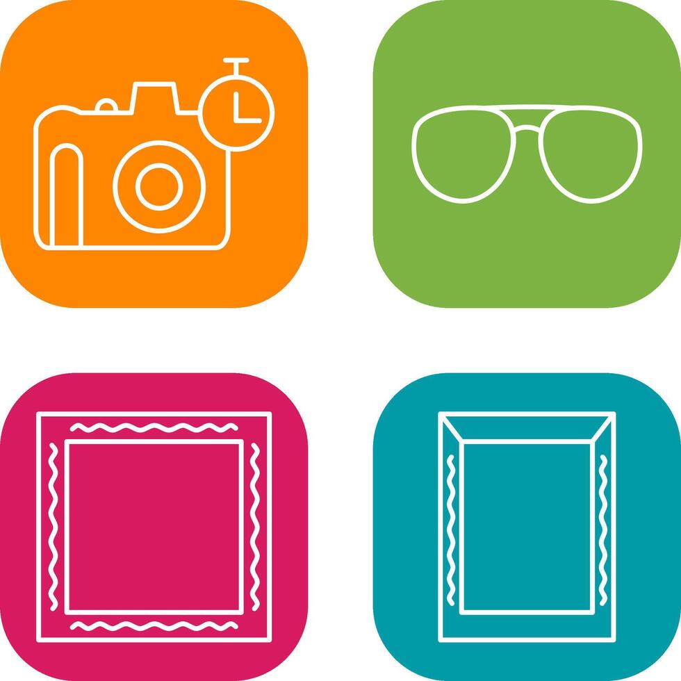 glasses and timer on camera Icon vector