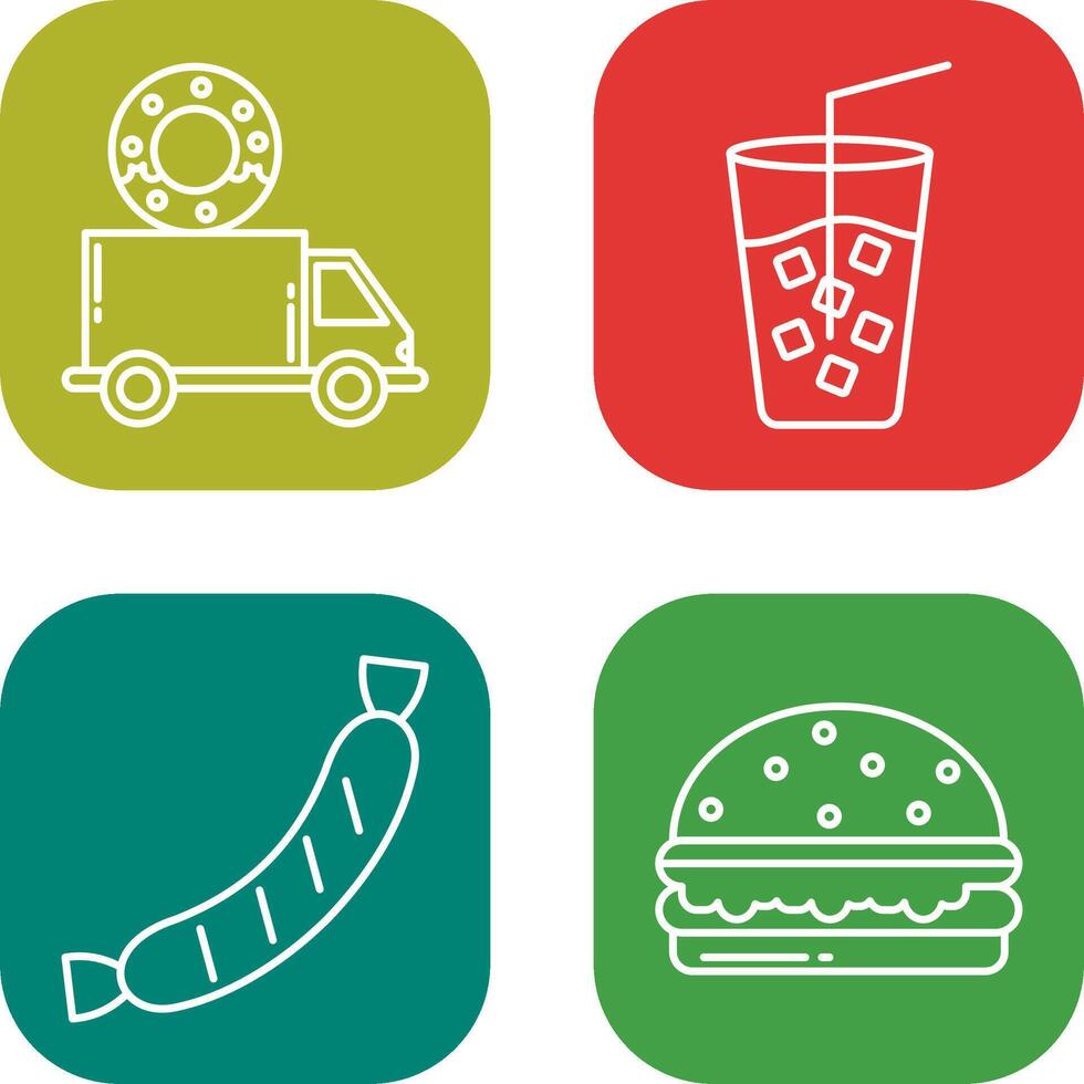 Delivery Truck and Cold Drink Icon vector