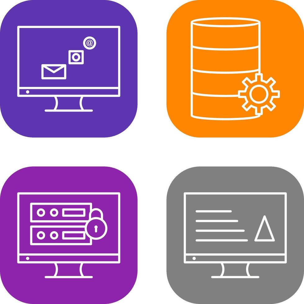 digital márketing y base de datos administración icono vector