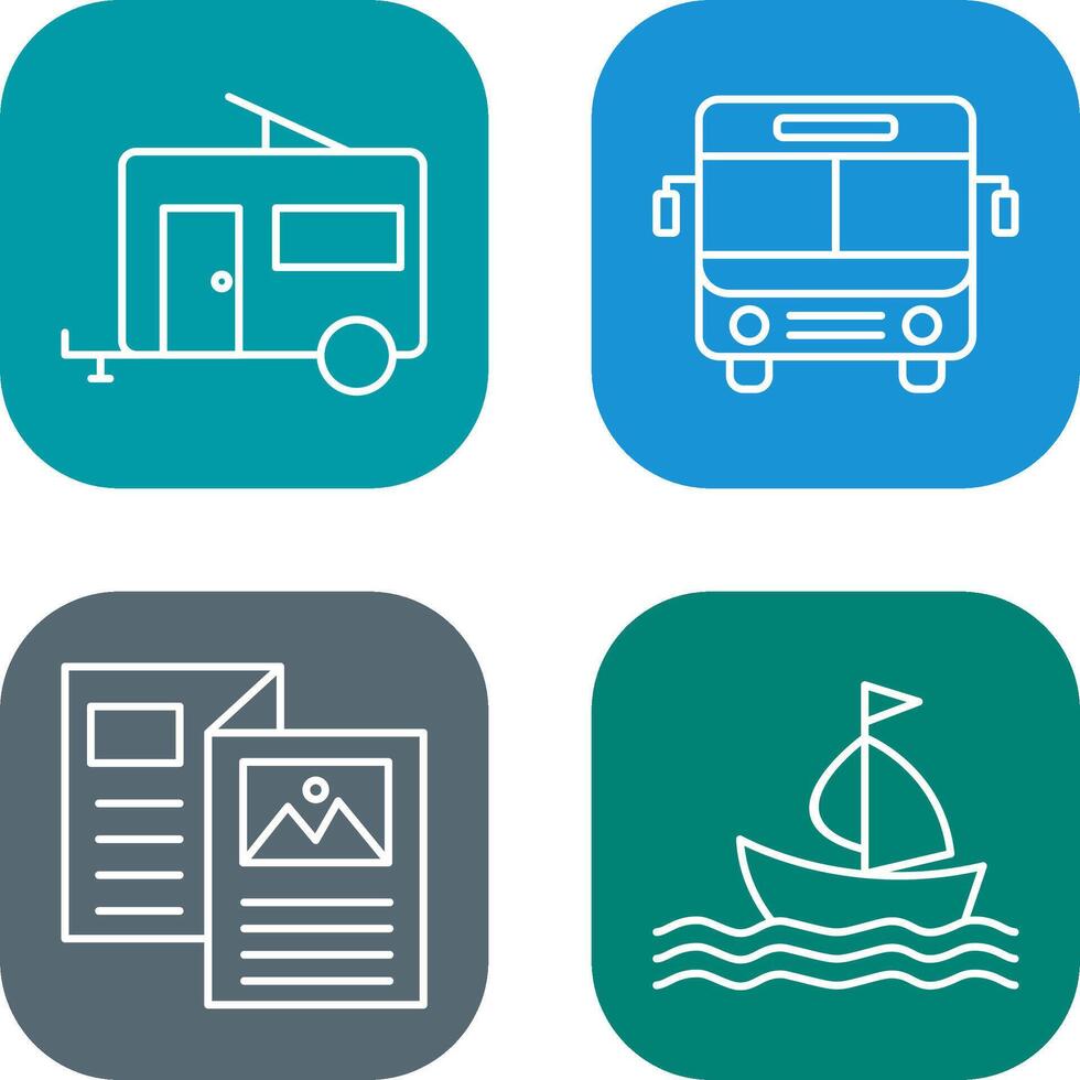 Bus and trailer Icon vector