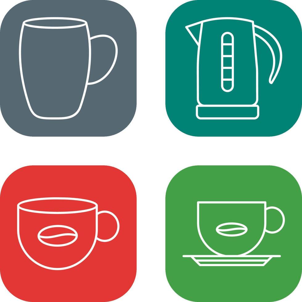 mug and kettle Icon vector
