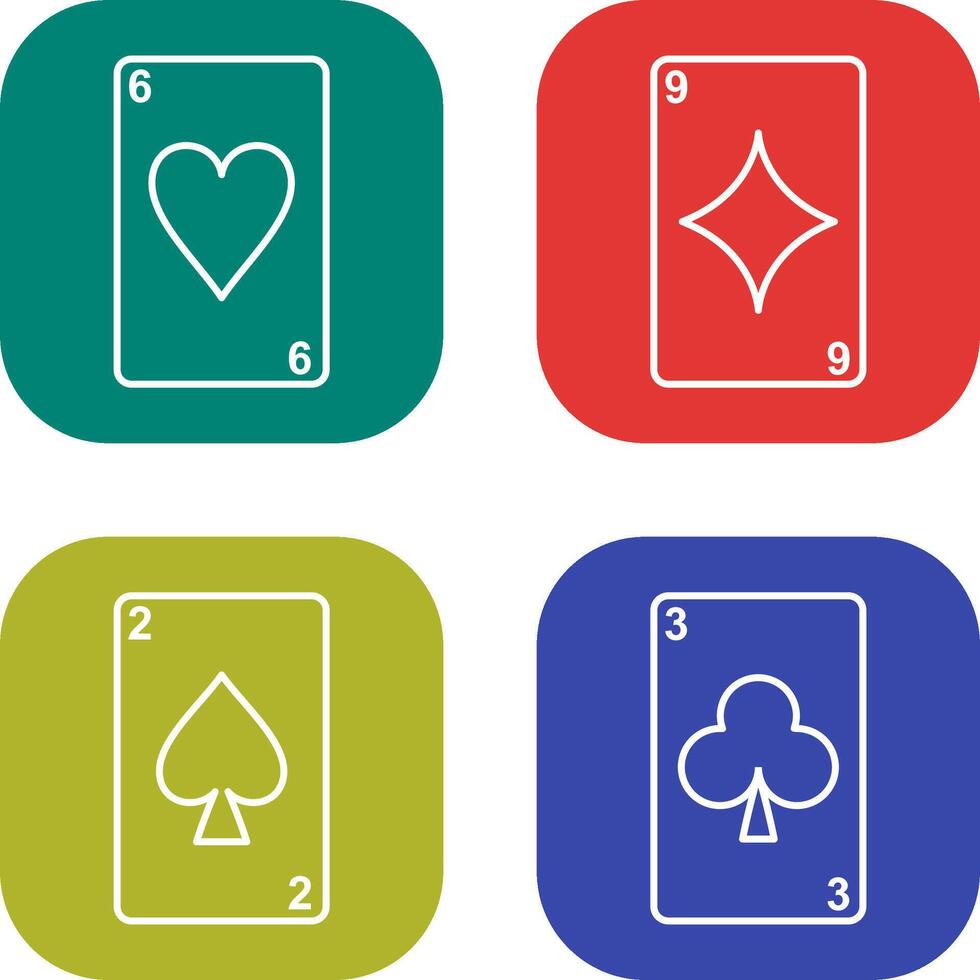 heart cards and diamonds card Icon vector