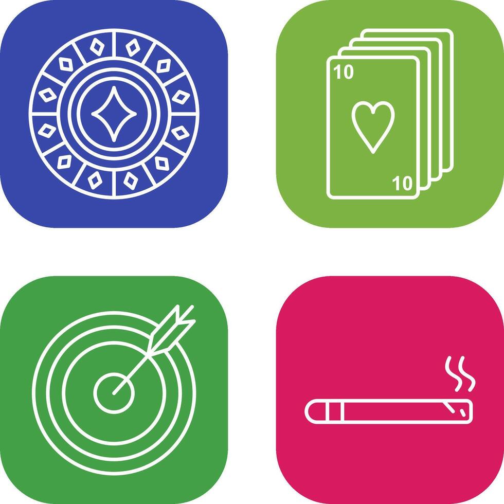 diamond Chip and desk of cards Icon vector
