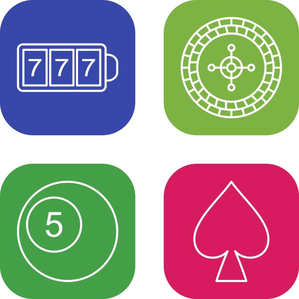 slot machine with sevens and roulette Icon vector