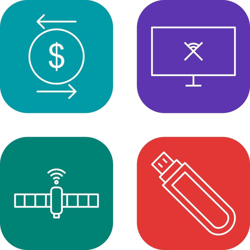 transaction and disconnected network Icon vector