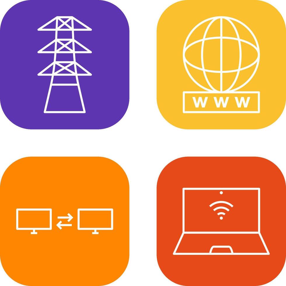 tower and world wide web Icon vector