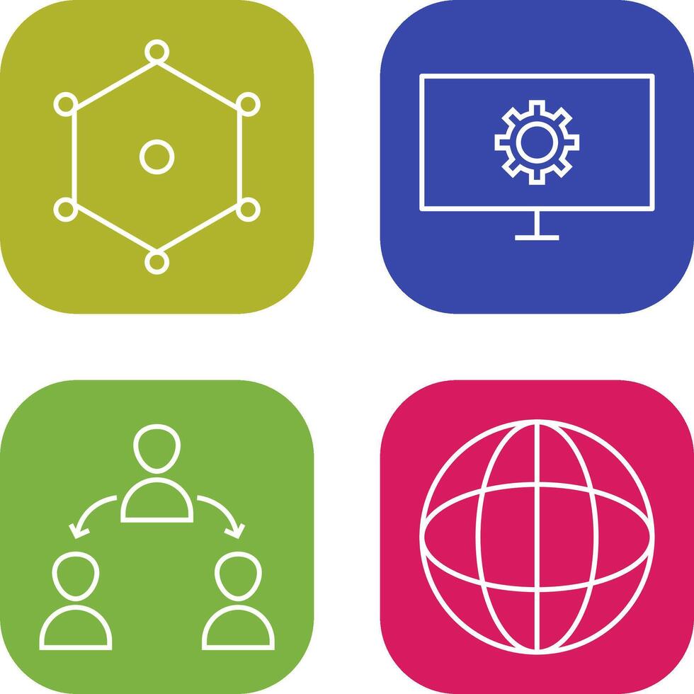nodes and network setting Icon vector