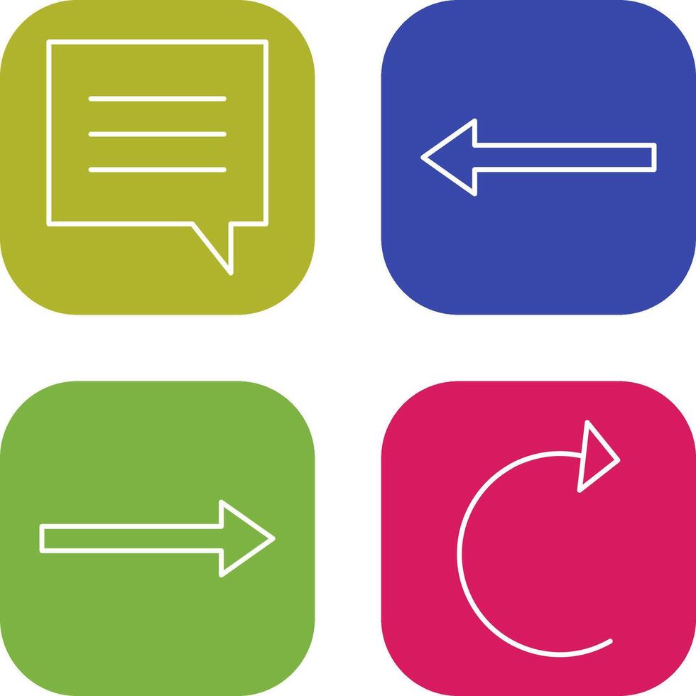 single chat bubble and left arrow Icon vector