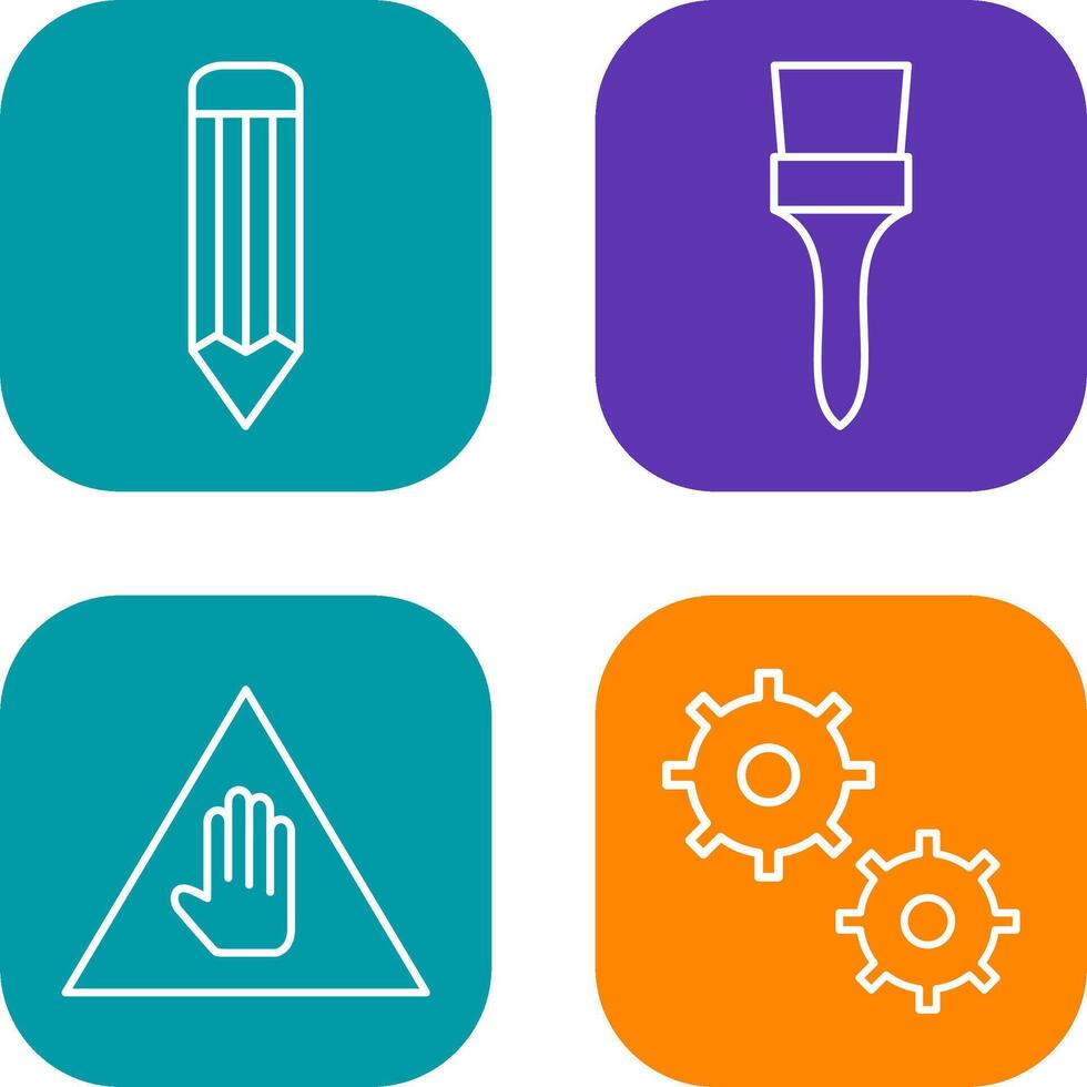 pencil and Brush Icon vector