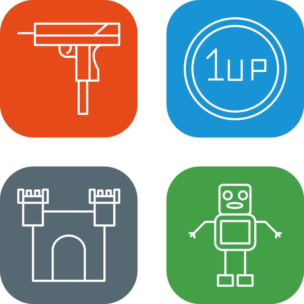 Gun and 1UP Icon vector