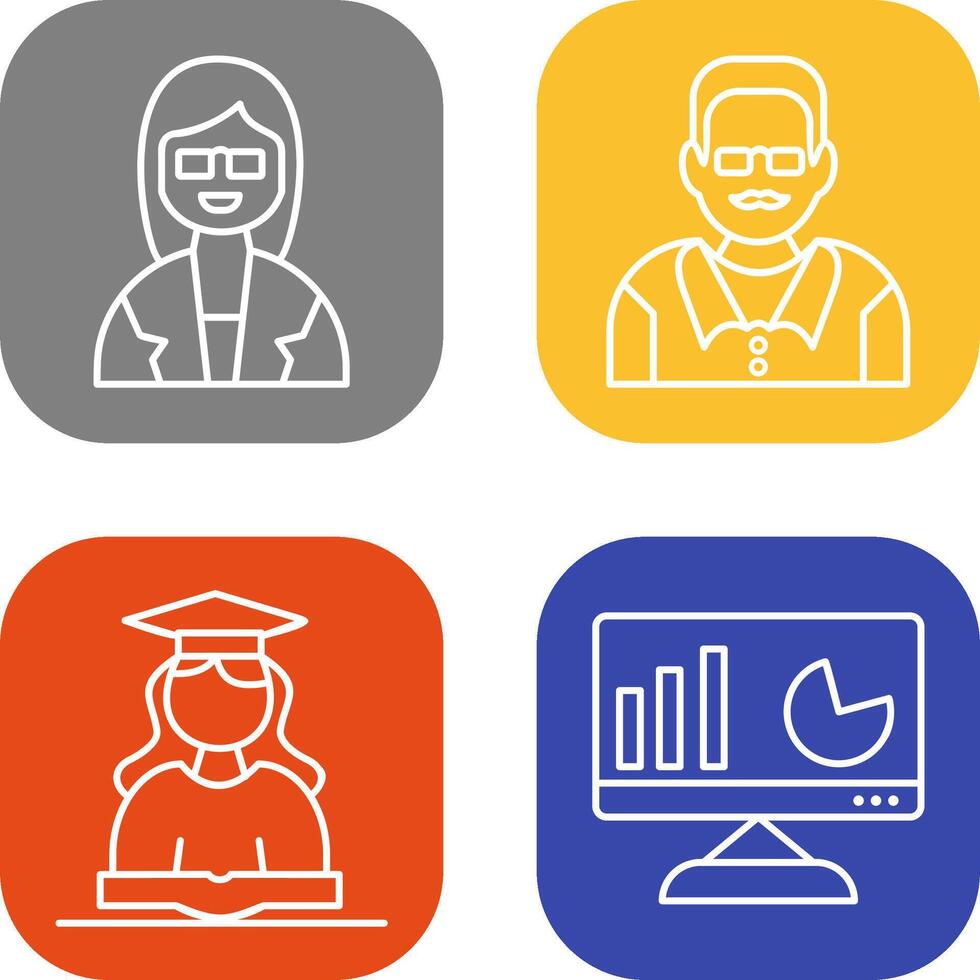 Female Professor and Male Professor Icon vector