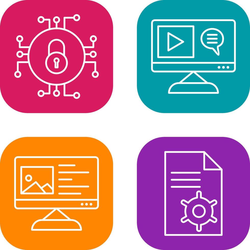 Data Security and Content Production Icon vector