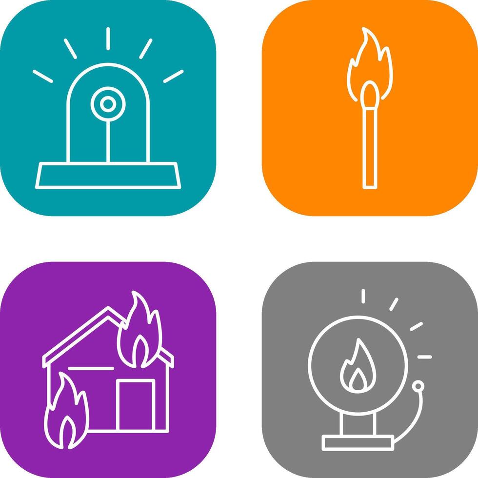 siren and lit matchstick Icon vector