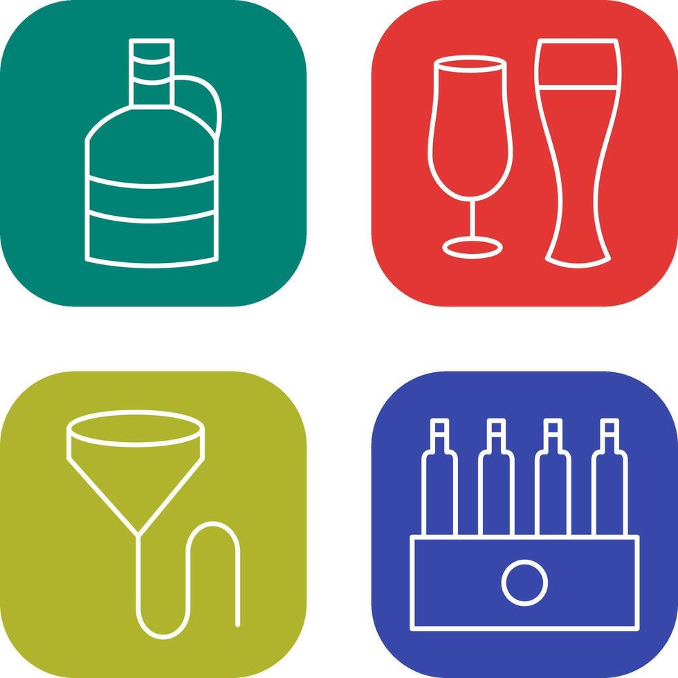 moon shine and beer glasses Icon vector